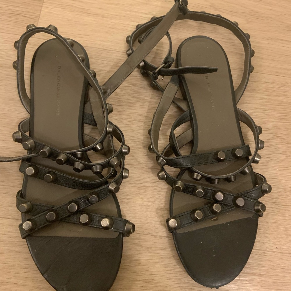 Balenciaga leather giant arena strapped sandals 37